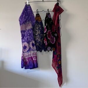 VTG Scarf Lot Of 4 Purple Shades Silk & Poly Various Sizes 1 Liz Claiborne